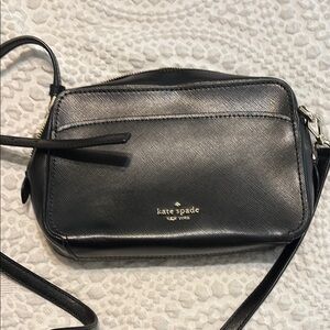 Kate Spade Black Leather Crossbody Bag with Gold Hardware